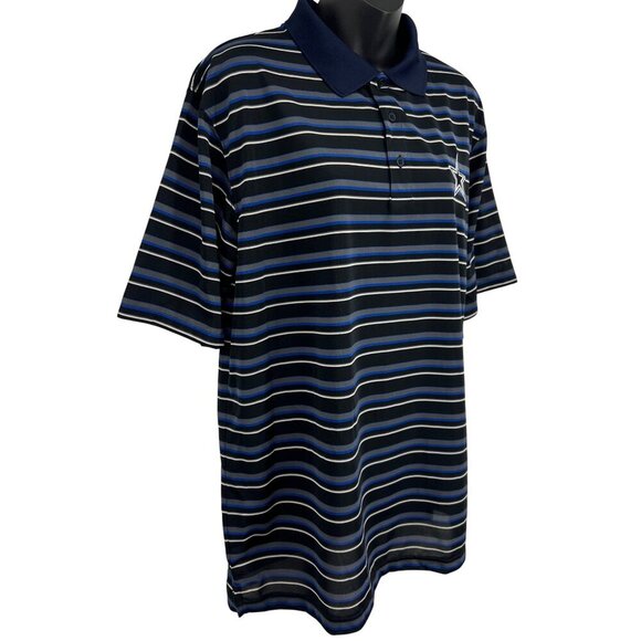 Dallas Cowboys Authentic Whitaker Striped Polo Shirt Size Large L Stripe NWT New - Picture 3 of 7